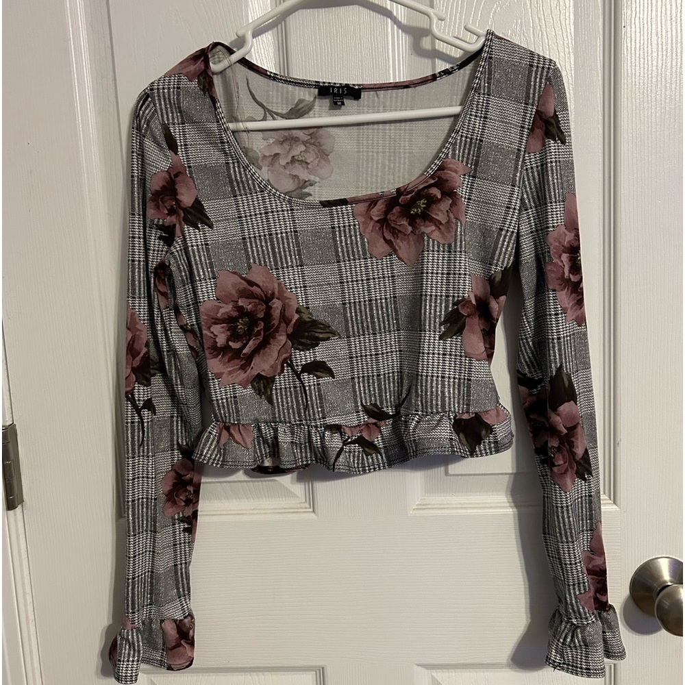 Iris plaid Women's Blouse